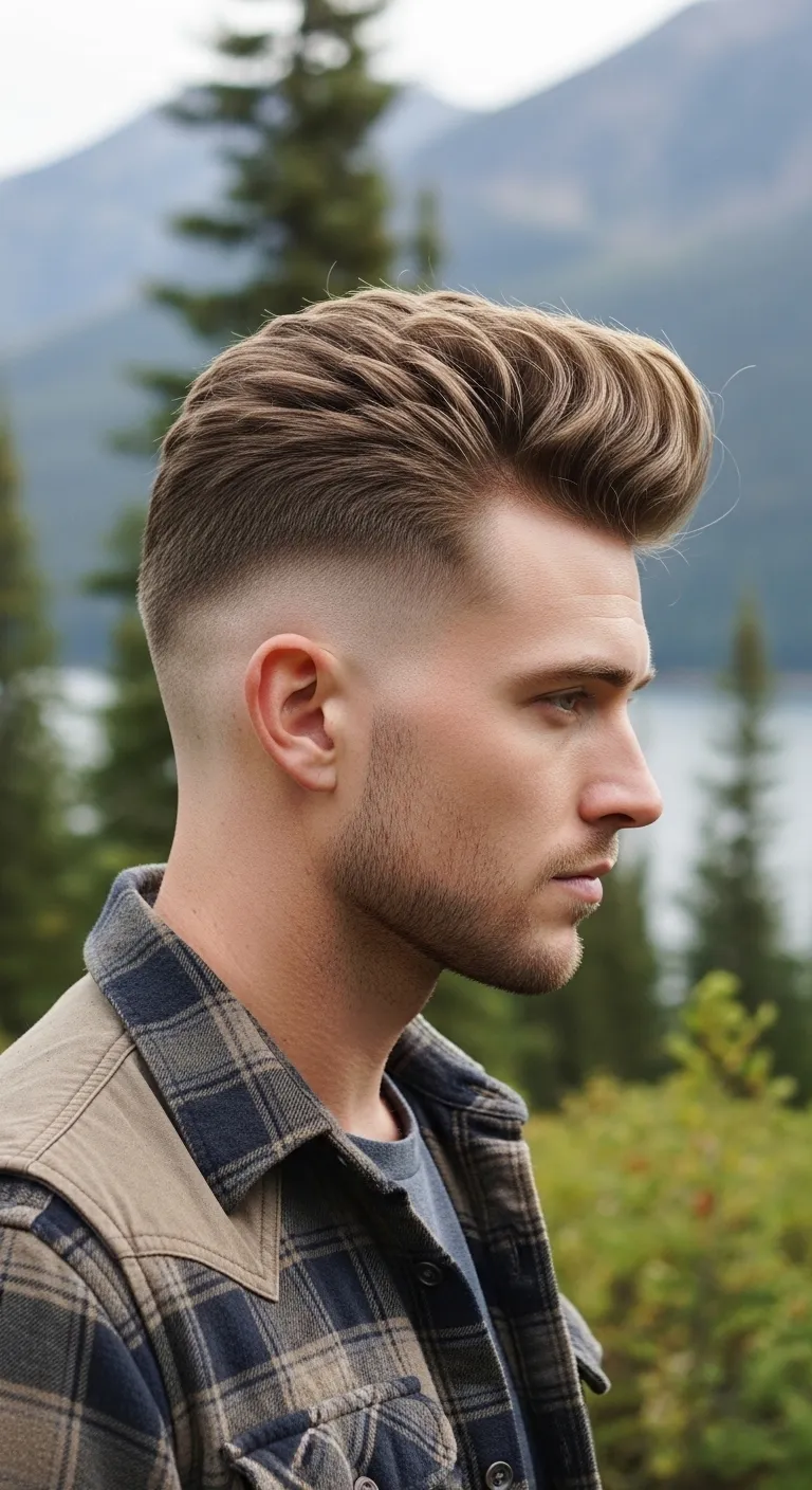 Mid Skin Fade With Textured Quiff